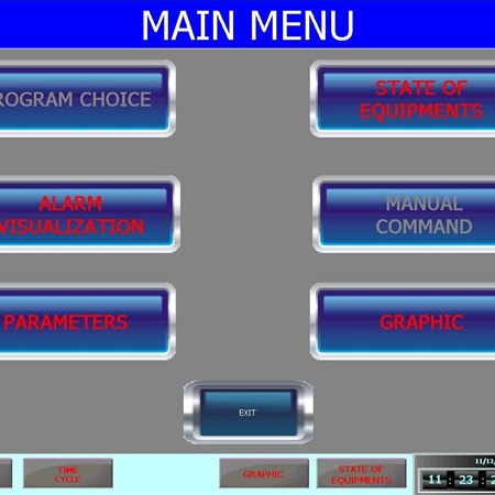 SISTEMA DI CONTROLLO  A PLC - TOUCH SCREEN